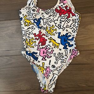 Limited Edition Keith Haring Forever 21 Collaboration Swimsuit/Bodysuit fits S/M